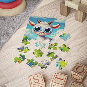 Cute Goat Puzzle for Kids, 30-Piece Playful Jigsaw Puzzle, Fun Learning Activity, Farm Animal Theme Toy, Gifts for Toddlers