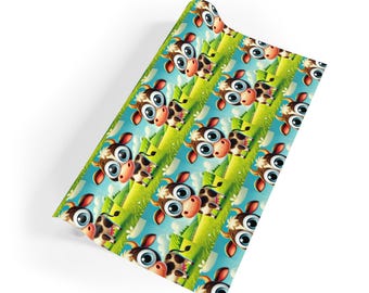 Cute Cow Gift Wrapping Paper Roll, Perfect for Birthdays, Baby Showers, Cow Lovers, Unique Present Wrap Ideas, Fun Animal Print