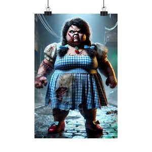 ドロシーの不気味なホラーマット縦型ポスター、ハロウィーンのユニークなウォールアート、ホラー好きのための不気味な装飾、怖いギフトアイデア
