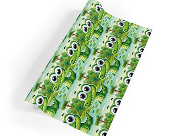 Whimsical Alligator Gift Wrapping Paper Roll, Fun Eco-Friendly Wrapping, Kids Birthday, Baby Shower, Holiday Gifts, Unique Party Decor