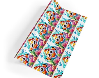 Cute Nemo Colorful Fish Gift Wrapping Paper, Fun Ocean Theme, Perfect for Birthdays, Parties, and Holidays, Eco-Friendly Gift Wrap