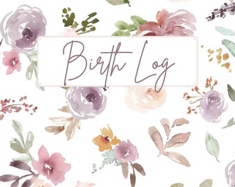 Birth Log Printable - Birth Journal for Doulas