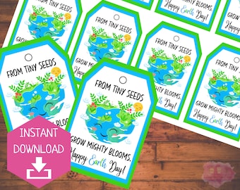 Tiny Seeds Grow Mighty Trees | Earth Day Tags | Teacher Gift Tag ...