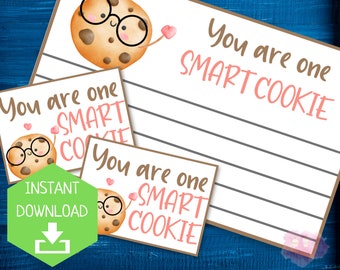 You Are One Smart Cookie | Testing Motivation Notes to Students | Note of Encouragement | End of Year Finals Treat Lunchbox Notes | Digital