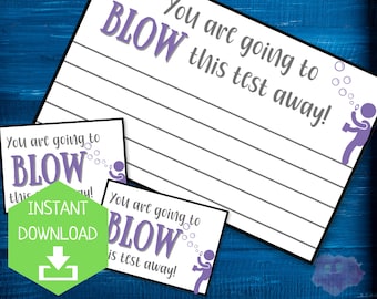 You Are Going to Blow This Test Away Tag | Testing Motivation Notes to Students | Note of Encouragement | End of Year Treat Lunchbox Notes