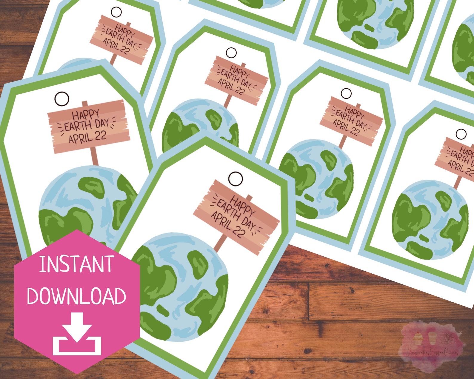Earth Robe Tag Happy Earth Day April 22 | Watercolor Earth Tags | Teacher Gift Tag ...
