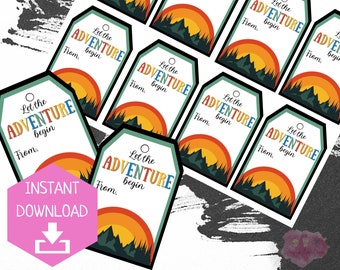 Let the Adventure Begin Graduation Tag | Abschluss-Leckerchen Tags | Geschenk für Studenten |  Geschenk zum Jahresausklang | Geschenkideen für Studenten | Druckbare Tag