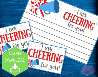 I Am Cheering For You Note | Testing Motivation Note to Students | Note of Encouragement | End of Year Finals Treat Lunchbox Notes | Digital
