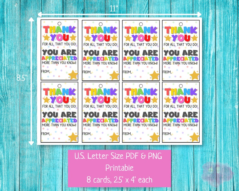 Thank You for All You Do Tags | You Are Appreciated | Teacher ...