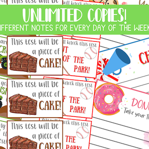 Testing Notes to Students BUNDLE | Motivation Notes | Lunchbox Treat ...