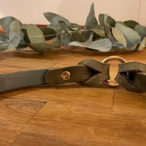 Cover-up für Zeckenhalsband 15 mm breites Fettleder Markenhalsband, mit Flechtung Zeckenband verstecken Bild 3