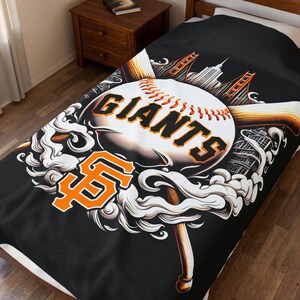 San Francisco Baseball 60x80 Giants Velveteen Blanket - Cozy Sports Throw, Game Day Decor, Fan Gift, Soft Plush Cover