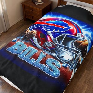 Buffalo voetbal fluwelen pluche deken - 60 x 80, gezellige sportworp, speeldag decor, cadeau ventilator, zachte pluche hoes
