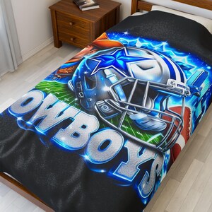 Dallas Football Velveteen Plush Blanket - 60x80 , Cozy Sports Throw, Game Day Decor, Fan Gift, Soft Plush Cover