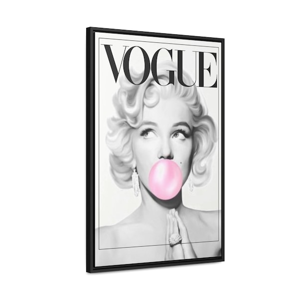 Vintage Vogue Marylin Monroe couverture de magazine décoration murale mode maison art mural cadre flottant 20 x 30