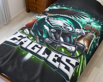 Philadelphia Football Velveteen Plush Blanket - 60x80 , Cozy Sports Throw, Game Day Decor, Fan Gift, Soft Plush Cover