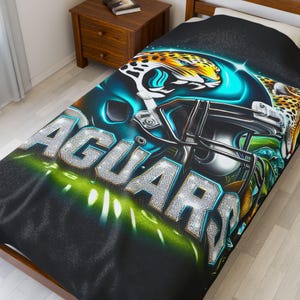 Manta de felpa de terciopelo del equipo de fútbol de Jacksonville (152 x 203 cm), acogedora manta deportiva, decoración para el día del partido, regalo para fanáticos, suave y afelpada.