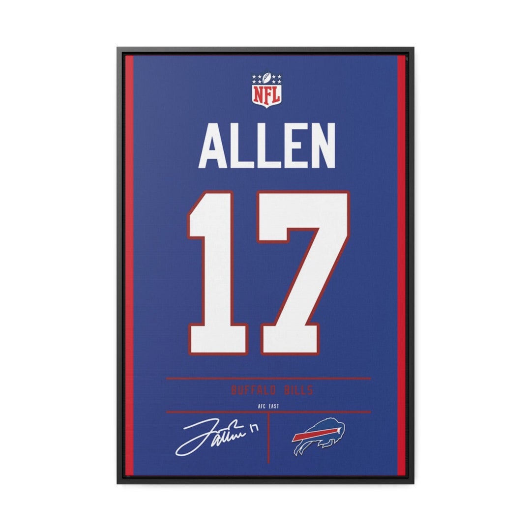 Buffalo Bills Josh Allen NFL Wall Decor Jersey Home Decor Art Etsy