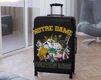 Notre Dame Football Travel Baggage Fighting Irish Suitcase | Sports, Game Day Decor, Fan Gift,  Travel Luggage , Sporty Getaways