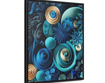 Cool Blue 3D Designs Canvas Frame "20x24in"