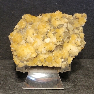 Stilbite - Piastra piana con cristalli di calcite rivestiti - Laurel Hill, Secaucus, New Jersey