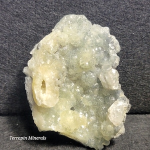 Prehnite Crystals minor Calcite with cast after Anhydrite - Prospect Park Quarry, New Jersey