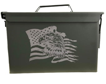 Custom Engraved .50 Cal & .30 Cal Ammo box Engraved Military Box Personalized Ammo Box Groomsman Gift Customized gift for hunter dad