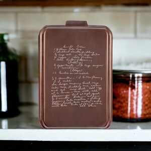 Customized Handwritten recipe Cake Pan with lid for Mothers day Pan Customized Cake Pan Personalized Cake Pan for new mom new nana
