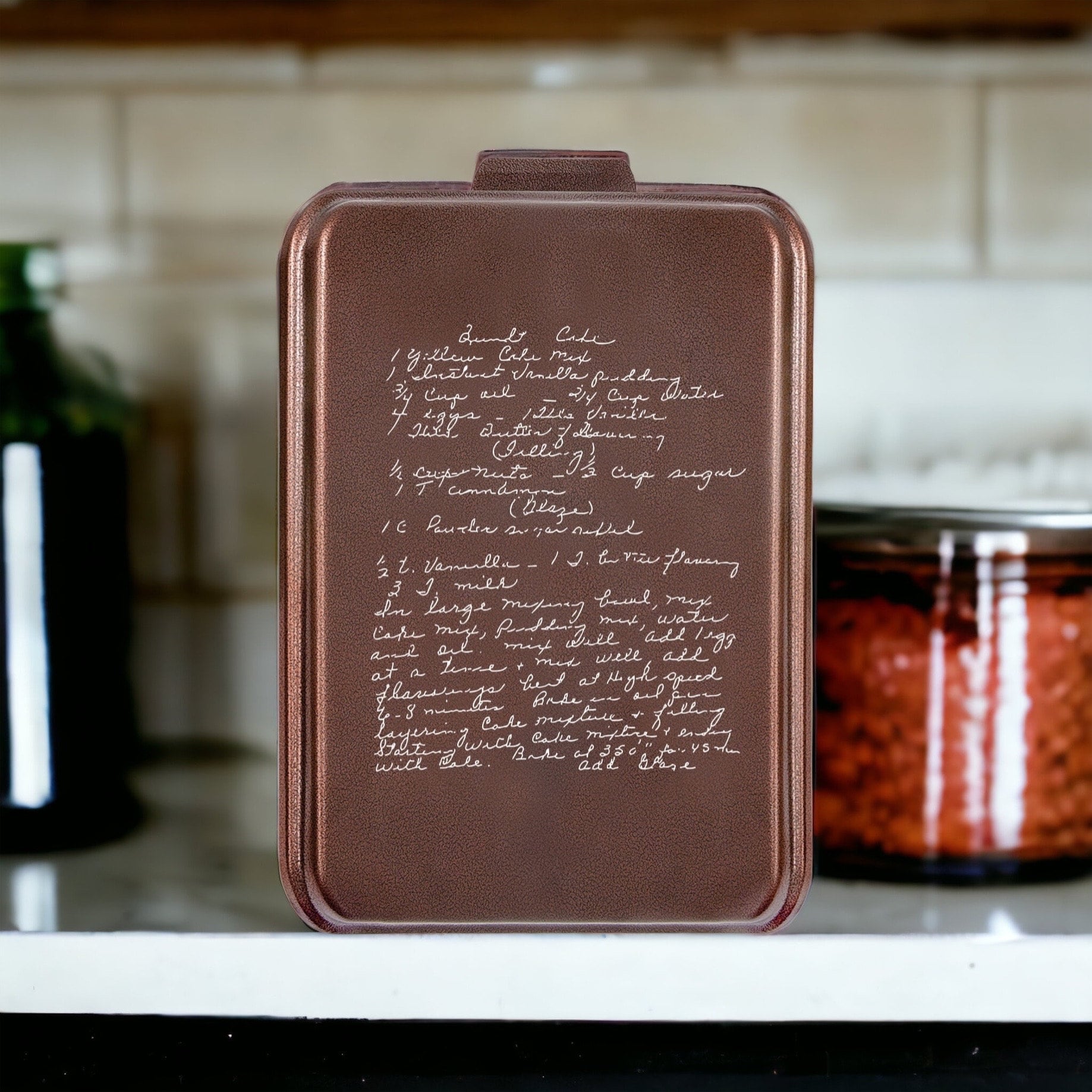 Stainless Steel Cookie Sheet etched with a recipe, Heirloom pan