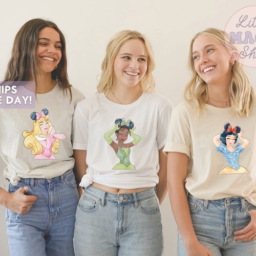 Matching Princess Mouse Ears Shirt, Snow White, Belle, Mermaid, Jasmine, Aurora, Tiana, Cinderella Shirt , Matching WDW Group Shirts