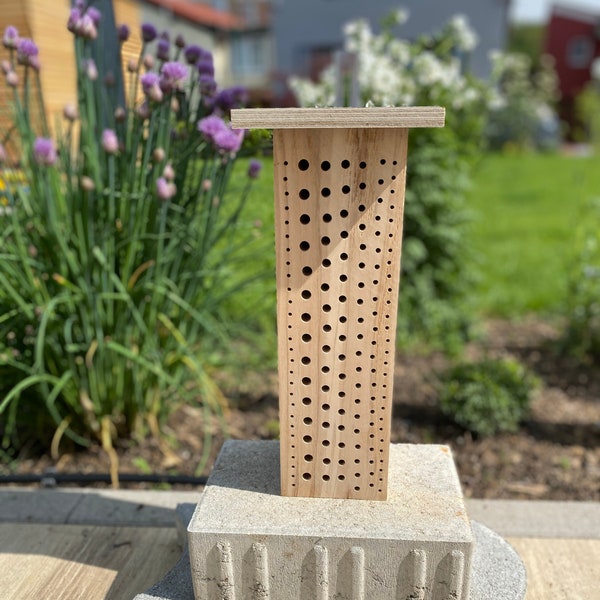 Nisthilfe Wildbienen Insektenhotel Hartholz Esche Modell Standard 100