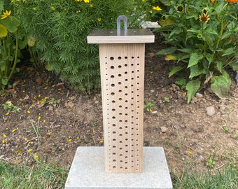 Nisthilfe Wildbienen Insektenhotel Esche Hartholz Modell Standard 80