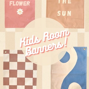 Boho Nordic Children's Room Banners | Nursery Wall Decor | Kids room wall hanging | Children's room Wall Art | Kids room decor