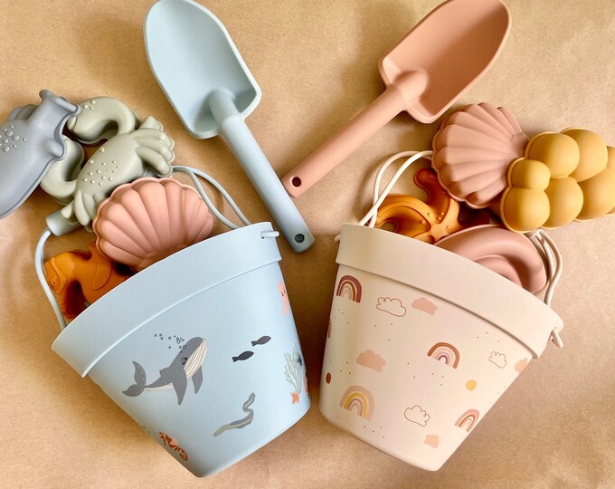 Beach Set of 6 Items Beach Toys Kids Beach Toys Silicon Beach Set BPA Free Baby Accessories Sand ...