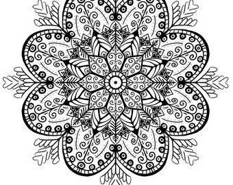 Coloring Page Floral Mandala Flower Geometric Repeating Pattern UA5 ...