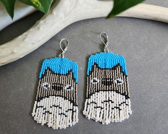 Pendientes de flecos con cuentas de Totoro: joyas inspiradas en el anime