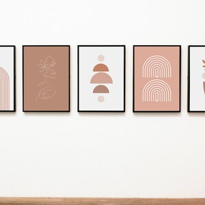 Boho Wall Art Gallery Wall Set, Mid Century Modern Prints, Bohemian Decor Wall Art Prints, Printable Wall Art, Boho Home Decor Neutral