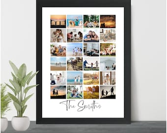 Photo Collage Template, Christmas, Birthday, Dady, Family, Wedding Personalized Photo Collage, Editable Photo Grid, Printable Image Grid