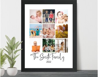 Regalo de la madre Impresión de collage de fotos personalizada, regalo de compromiso personalizado, regalo de boda, regalo de aniversario, regalo para cualquier ocasión, sin enmarcar