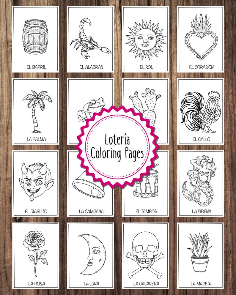 16 Páginas para Colorear de Lotería, Lotería Mexicana, Libro para ...