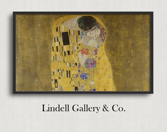 Samsung Frame TV Art | Modern Art | Art Nouveau | Lovers Embrace | The Kiss | Vintage Fine Art 4K Digital Download Instant Download | GK113