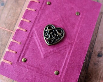 Handmade Celtic Pink Notebook with Celtic Heart
