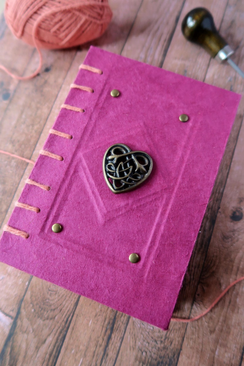 Handmade Celtic Pink Notebook with Celtic Heart image 1