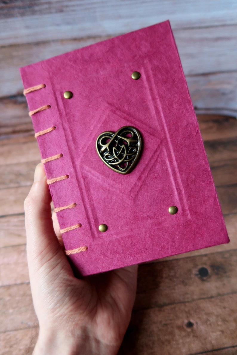 Handmade Celtic Pink Notebook with Celtic Heart image 10