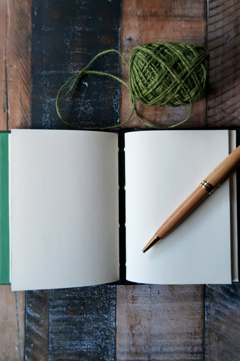 A6 Celtic handmade notebook with ivory cream, blank pages.