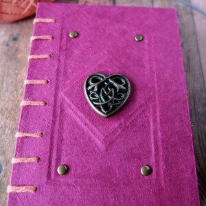 Handmade Celtic Pink Notebook with Celtic Heart image 2