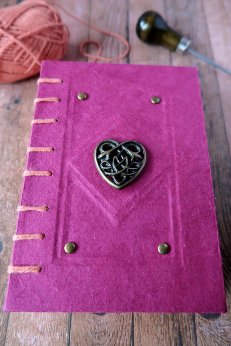 Handmade Celtic Pink Notebook with Celtic Heart image 2