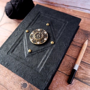 Handmade Celtic Black Notebook with Celtic Ring image 2