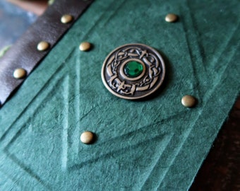 Handmade Celtic Notebook with Mythic Dragon-Eye Shield