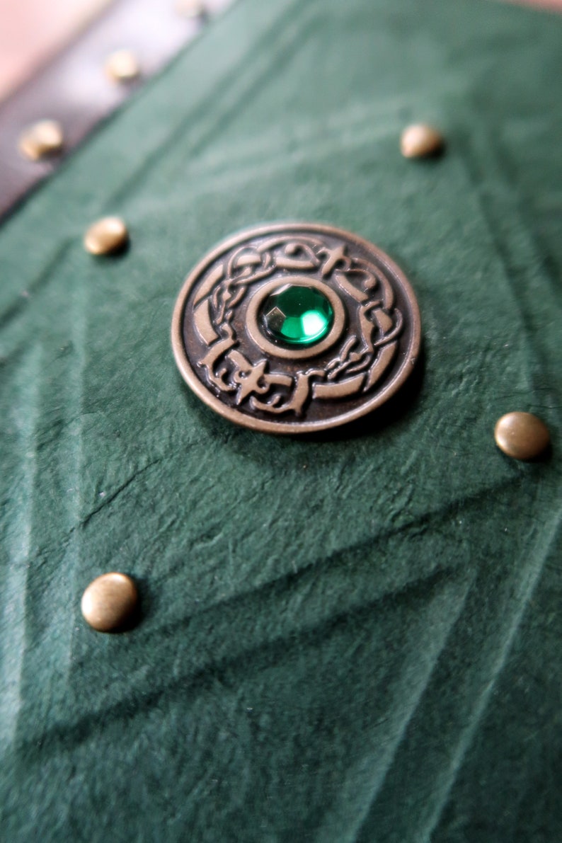 A6 Celtic handmade notebook with dragon eye shield on front cover